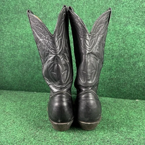 Vintage Nocona 7501 Black Deertan Leather Cowboy Western Mens Boots Size 11 D - Picture 4 of 8